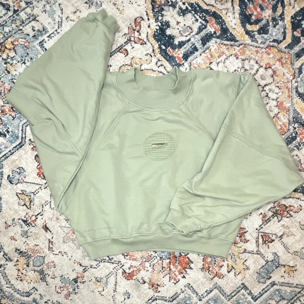 Cromatic Green Mockneck Pullover Sweatshirt Women’s M Regular Embroidered Logo